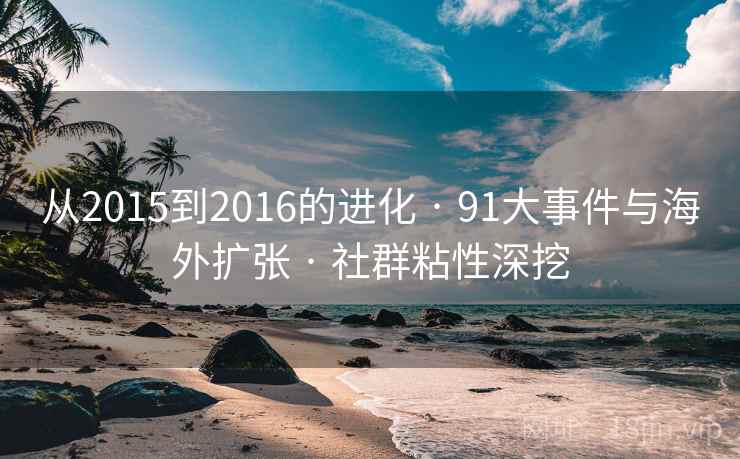 从2015到2016的进化 · 91大事件与海外扩张 · 社群粘性深挖 从2015到2016的进化 · 91大事件与海外扩张 · 社群粘性深挖